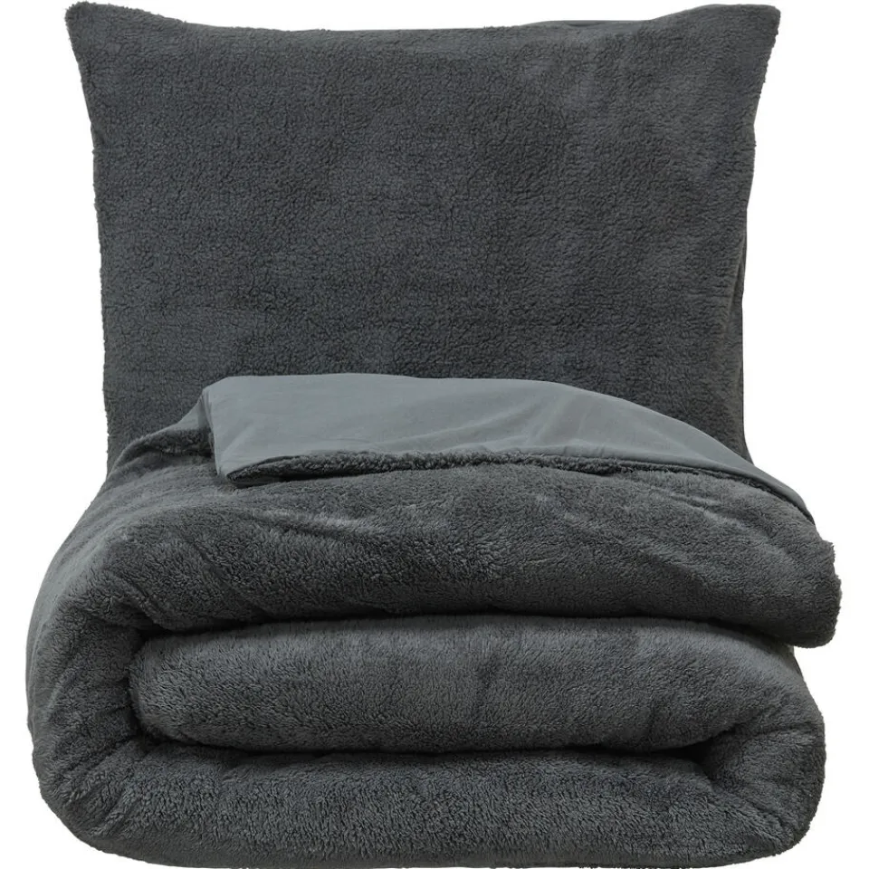 Kwantum Beddengoed|Dekbedovertrek Teddy Antraciet 140x220 Cm