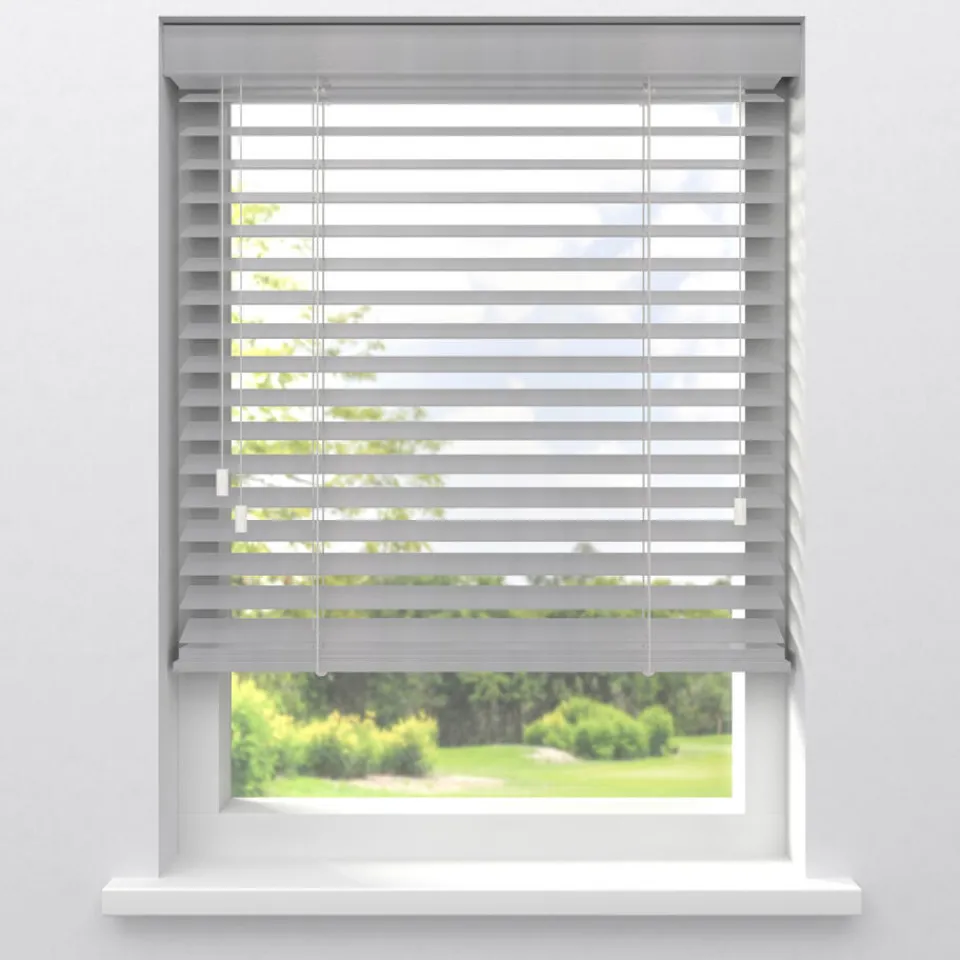 Kwantum Aluminium Jaloezieën|Houten Jaloezieën|Fenstr Bamboe Jaloezie Wessel Wit 50mm