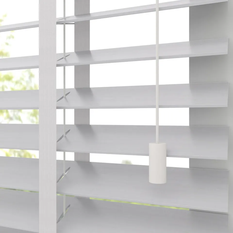 Kwantum Aluminium Jaloezieën|Houten Jaloezieën|Fenstr Bamboe Jaloezie Wessel Wit 50mm