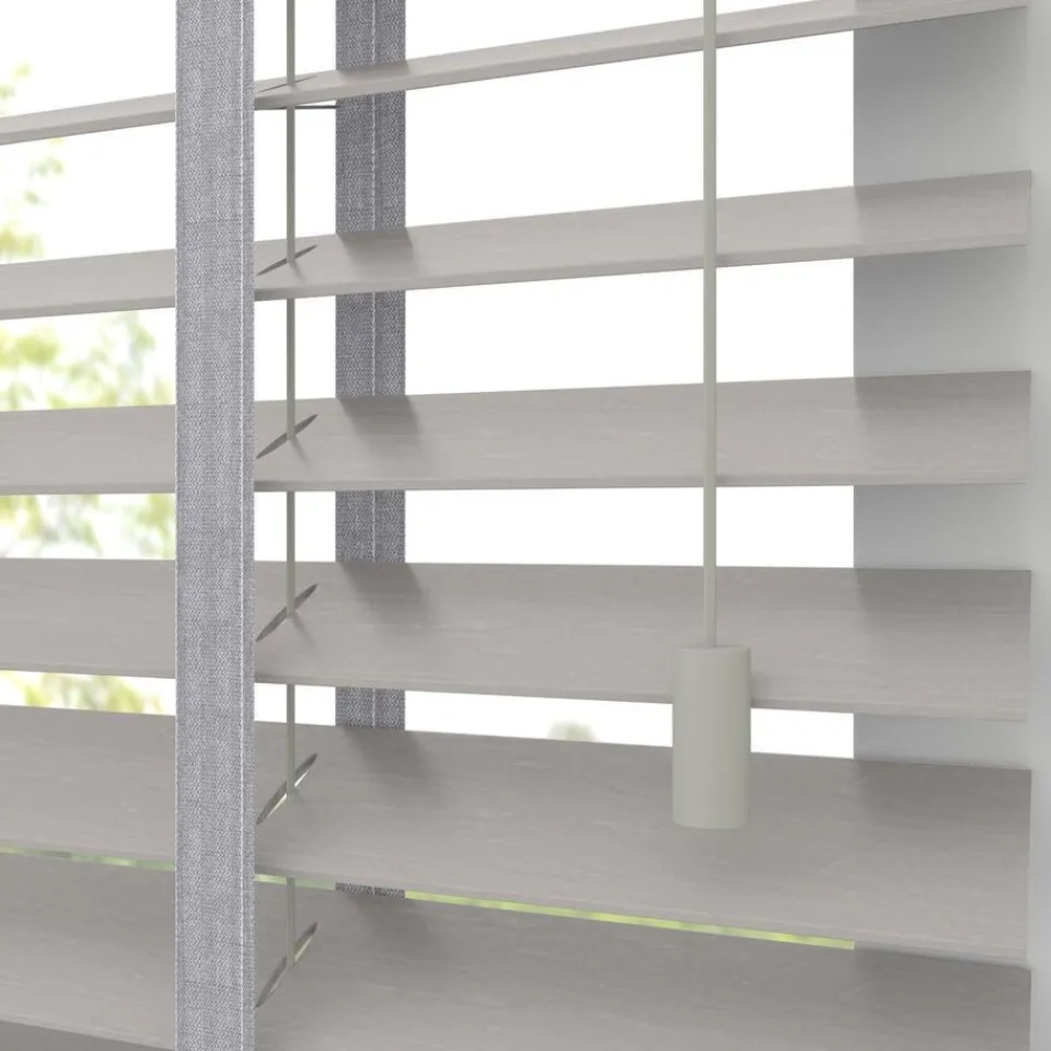 Kwantum Houten Jaloezieën|Jaloezieën|Fenstr Houten Jaloezie Wouter Licht Grijs 50mm