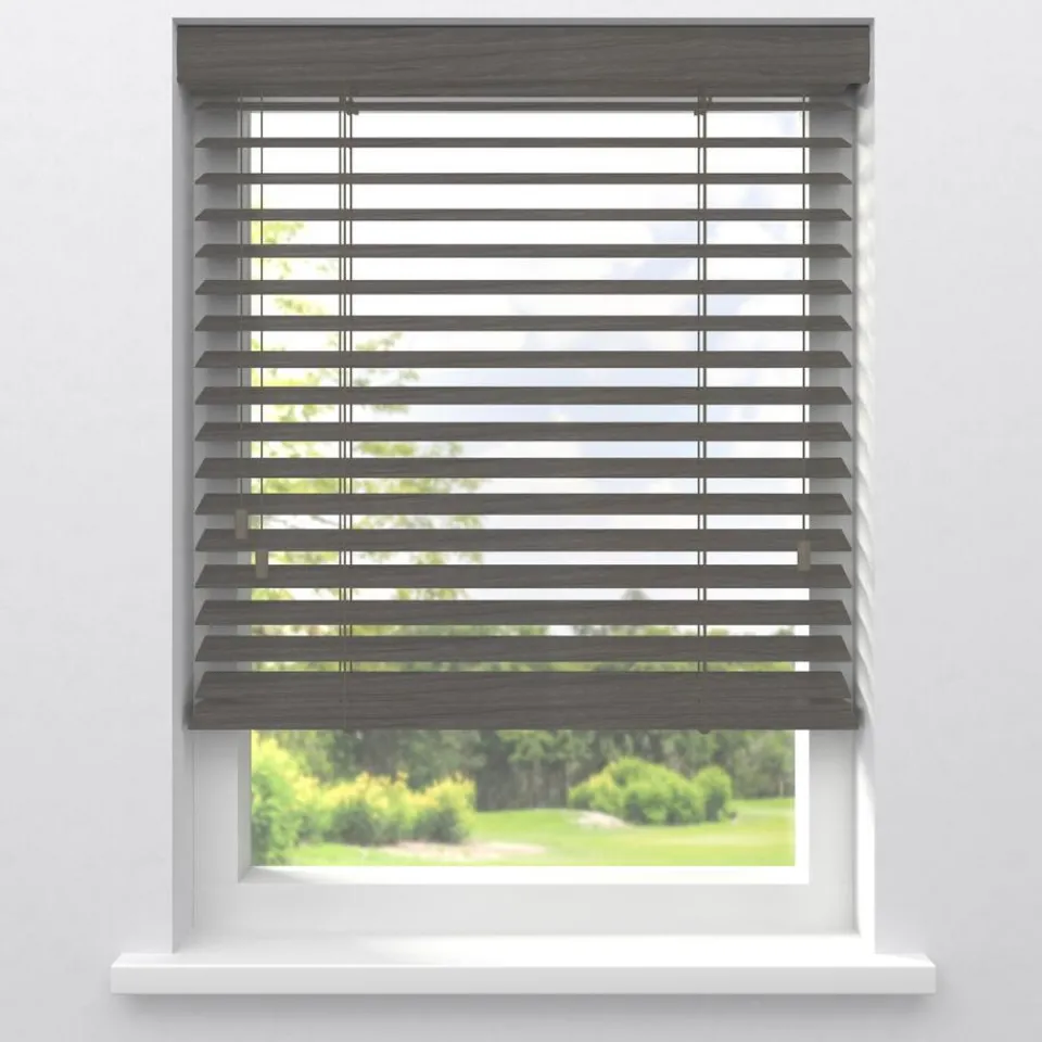 Kwantum Aluminium Jaloezieën|Houten Jaloezieën|Fenstr Houten Jaloezie Jens Licht Grijs 50mm