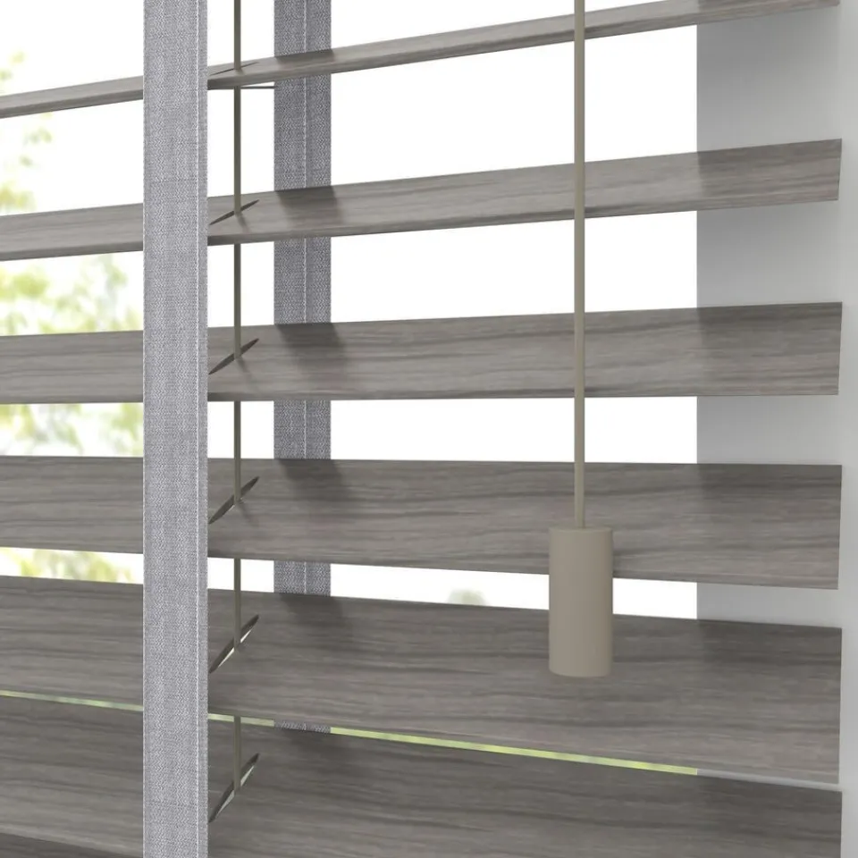 Kwantum Aluminium Jaloezieën|Houten Jaloezieën|Fenstr Houten Jaloezie Jens Licht Grijs 50mm