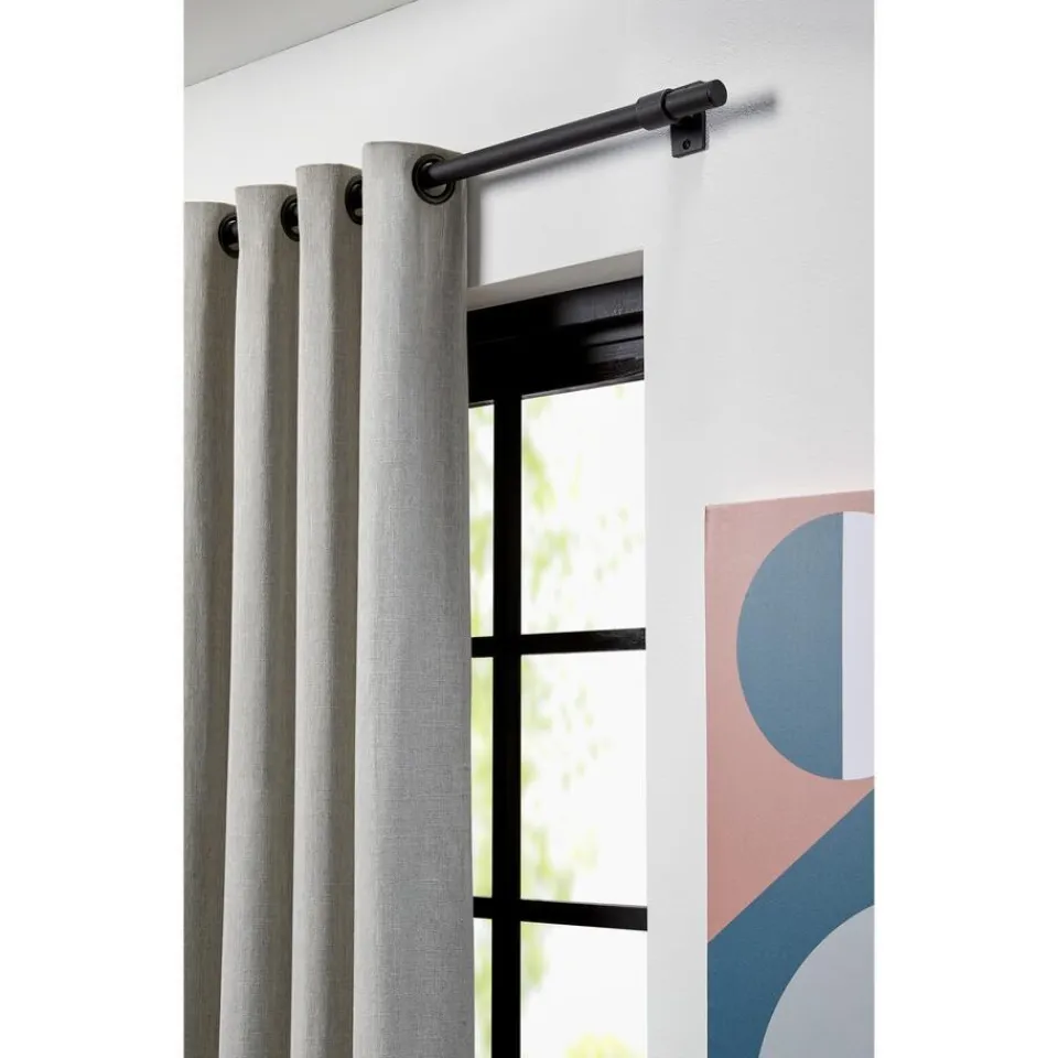 Kwantum Gordijnroedes|Gordijnroede 240 Cm Mat Zwart Staal - Ø28mm