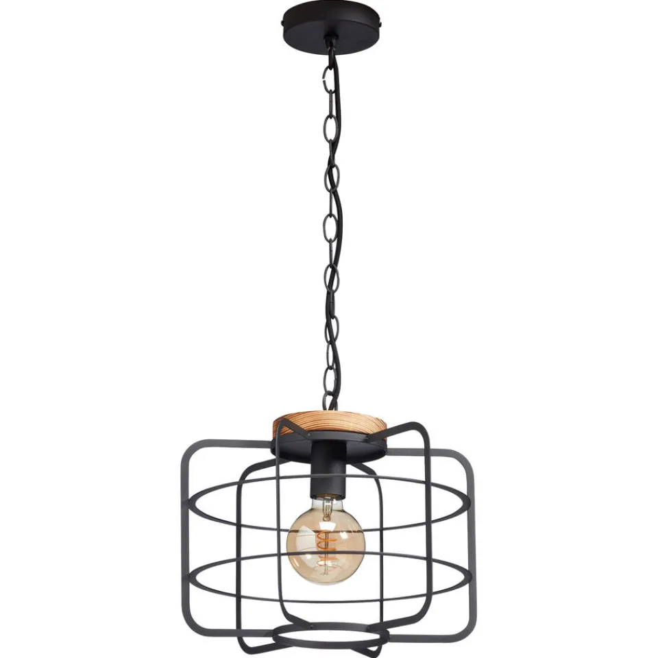 Kwantum Hanglampen|Hanglamp Wood 1-Lichts Zwart