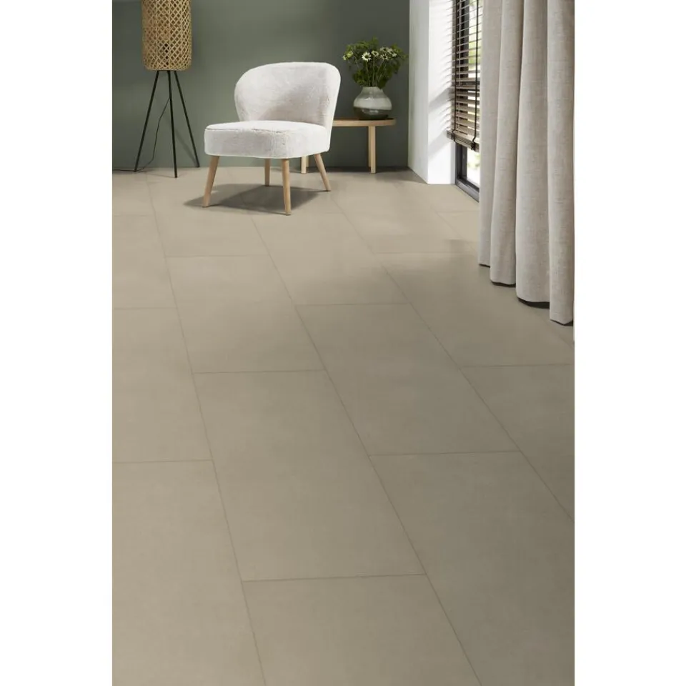 Kwantum Klik Pvc-Vloeren|Tegellook Pvc Vloeren|Klik PVC Greighton Beige Tegel XL Plank