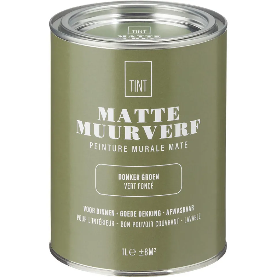 Kwantum Muurverf|Muurverf Mat Donker Groen 1 L