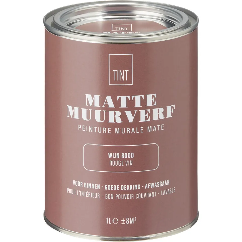 Kwantum Muurverf|Muurverf Mat Wijn Rood 1 L