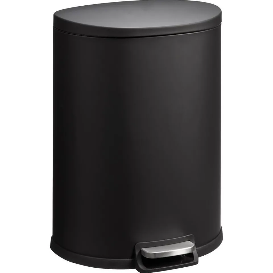 Kwantum Afvalbakken|Pedaalemmer Flatback 50 Liter Zwart
