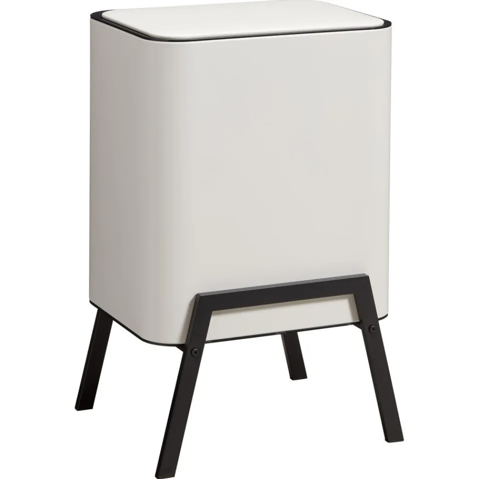 Kwantum Afvalbakken|Prullenbak Op Pootjes 2X 12,5 Liter Beige
