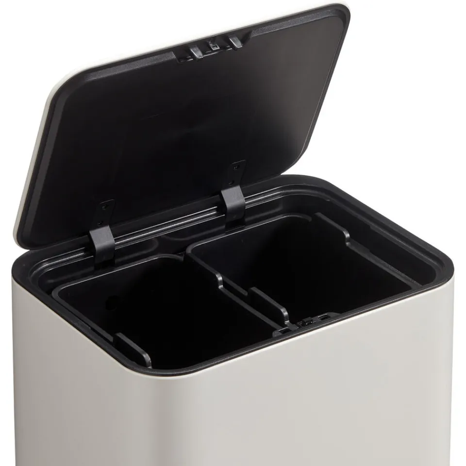 Kwantum Afvalbakken|Prullenbak Op Pootjes 2X 12,5 Liter Beige
