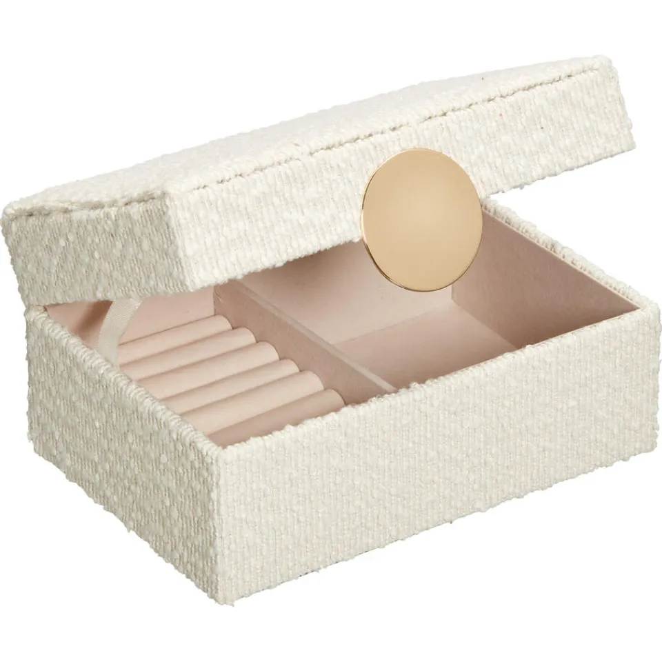 Kwantum Decoratieve Opbergdozen|Sieradendoos Bouclé Off-White