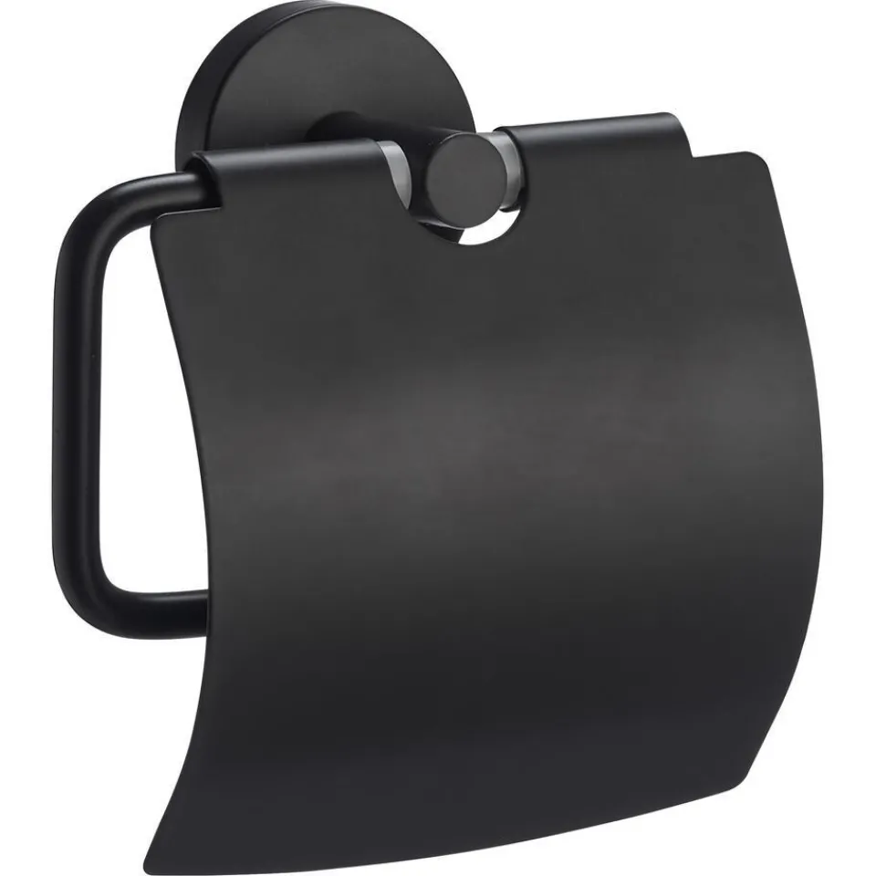 Kwantum Badkameraccessoires|Toiletrolhouder Metaal Zwart 14,5x7x14,5 Cm