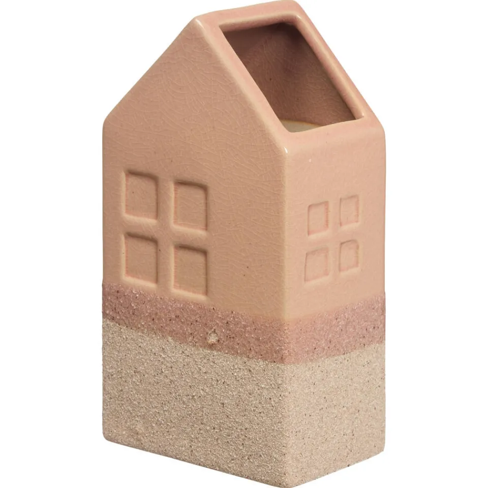 Kwantum Vazen & Potten|Vaas Huis Terra 14x7,2x15,5 Cm 14x7x16 Cm