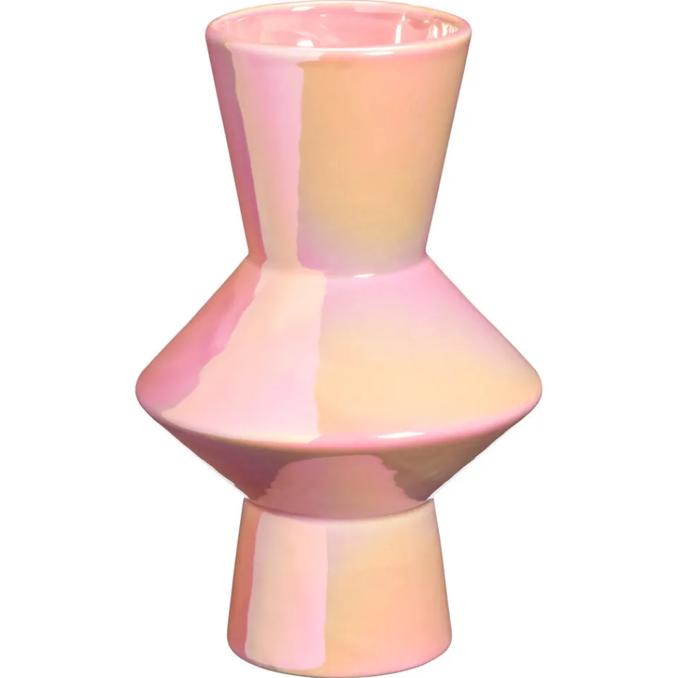 Kwantum Vazen & Potten|Vaas Pastel Roze 14x14x23 Cm