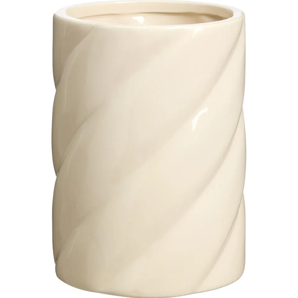 Kwantum Vazen & Potten|Vaas Swirl Off-White - Ø14x19 Cm 14x19 Cm