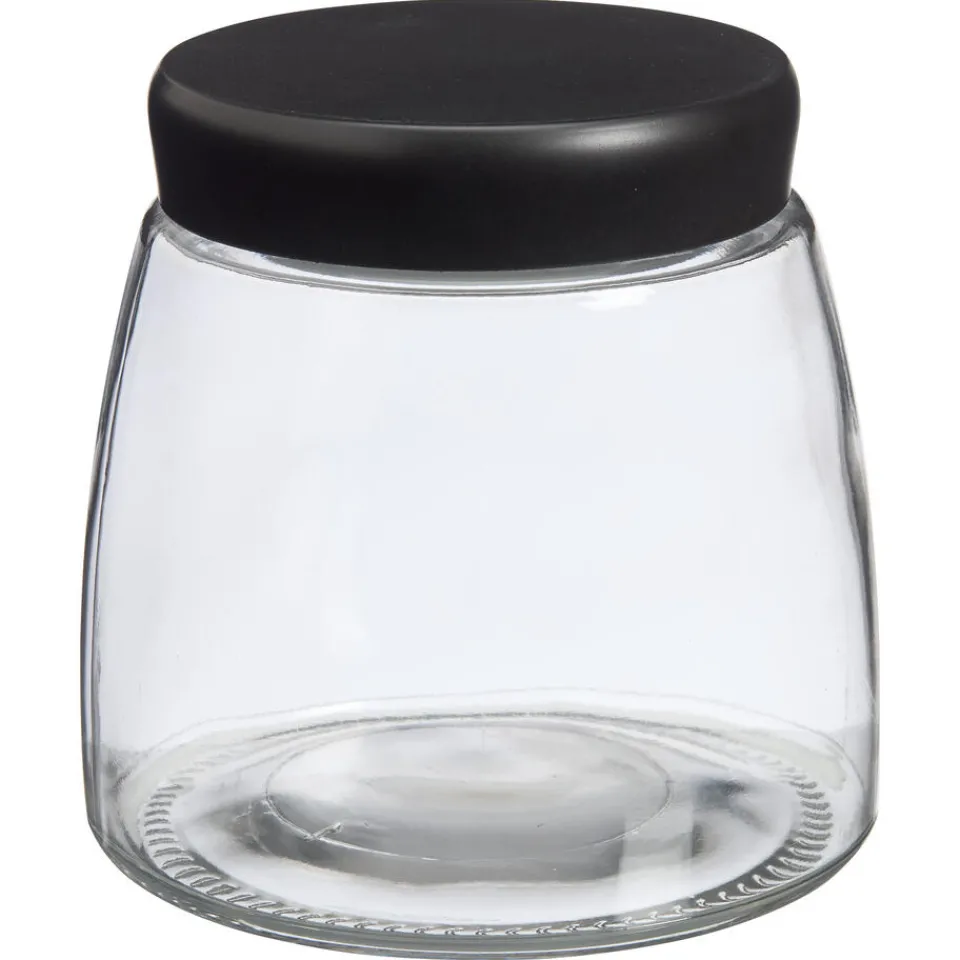 Kwantum Voorraadpotten & Blikken|Voorraadpot Glas Zwart - 12,5 Cm 13 Cm
